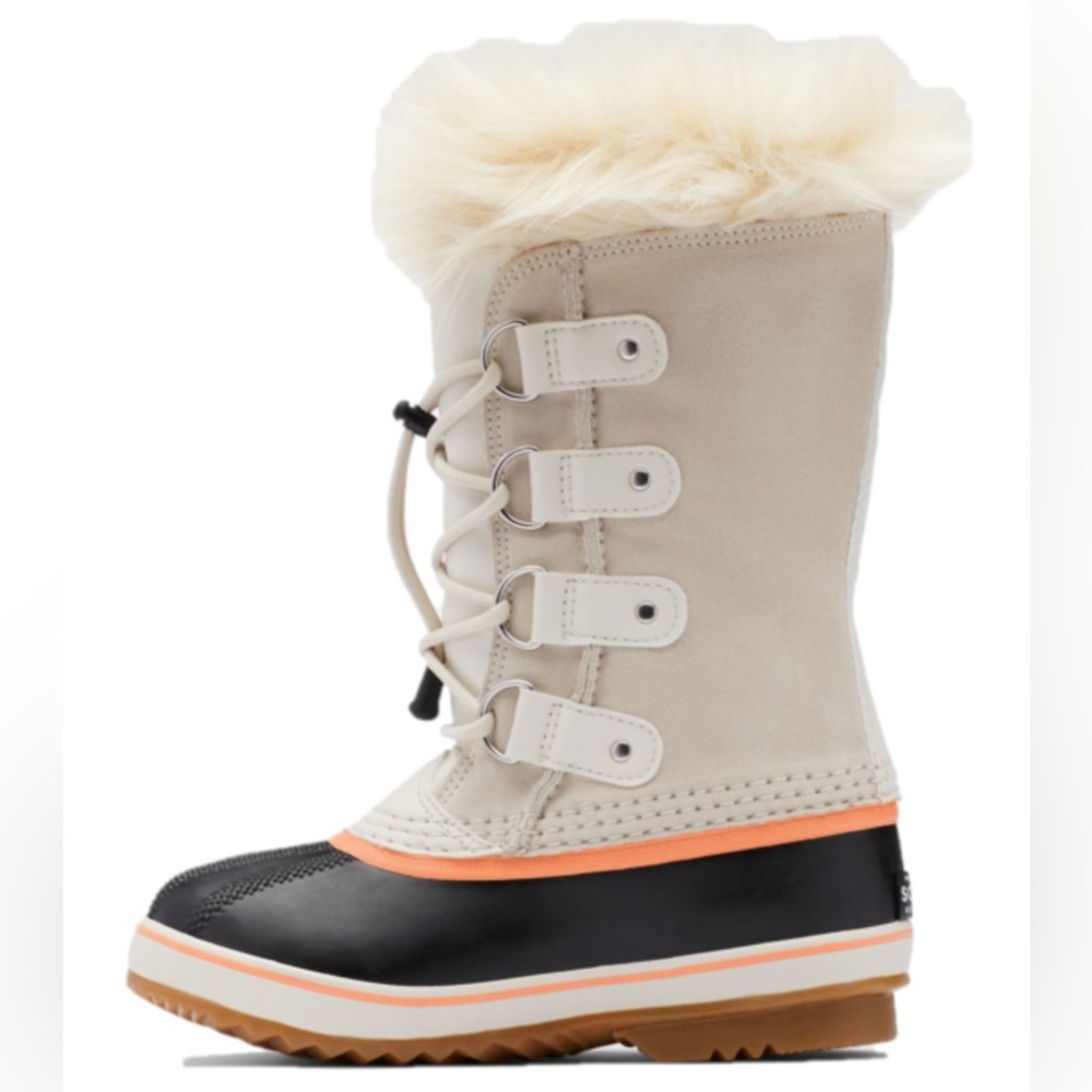 Size 5 youth Sorel Kids Boots - Cream, Black, and Tan